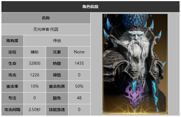 龙息神寂无光神官托因技能介绍