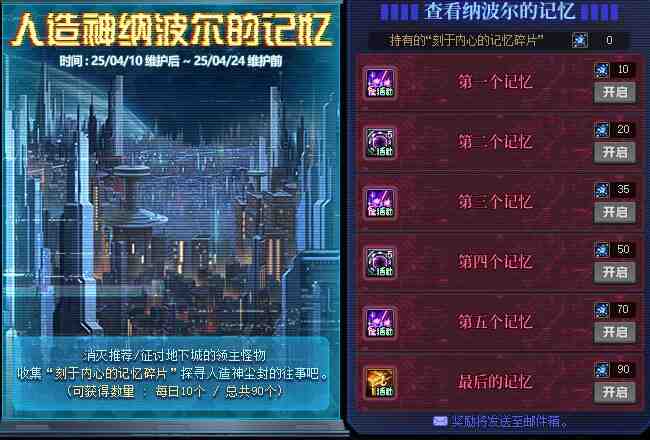 DNF人造神纳波尔的记忆活动攻略