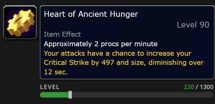 魔兽世界上古饥渴之心属性效果一览