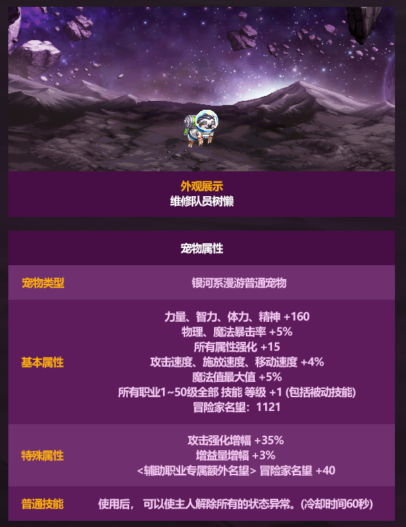 DNF2026五一套宠物属性一览